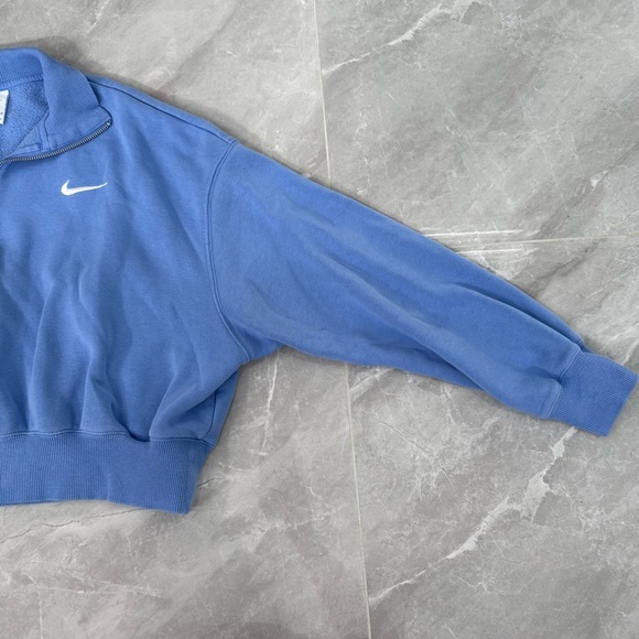 Women’s Nike Phoenix Fleece Half Zip Cropped Pullover Sweatshirt Large - Picture 6 of 16